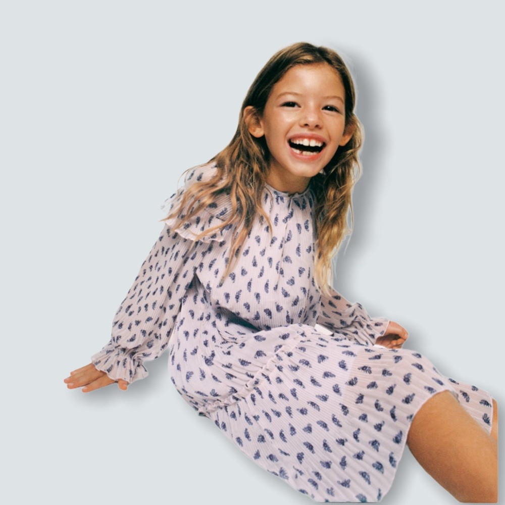 Zara Girls Romantic Mauve Dress - Picture 4 of 4
